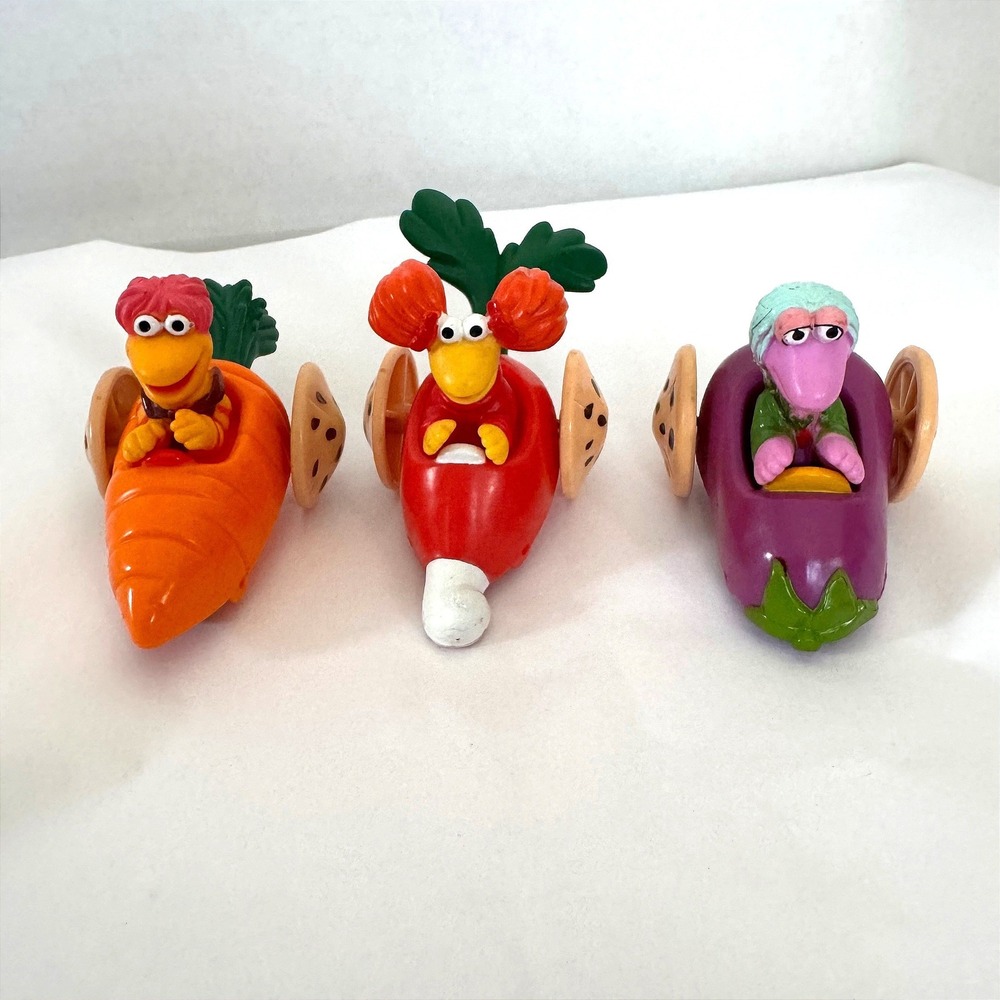 Vintage 1988 Jim Henson Fraggle Rock McDonalds Happy Meal Toy Set Muppets Cars